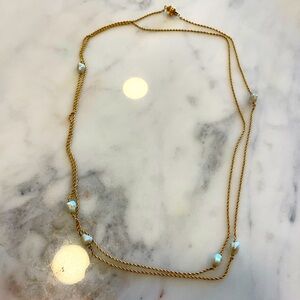 ❌❌❌SOLD❌❌❌14K Yellow Gold Baroque Pearl Rope Chain Necklace 42”